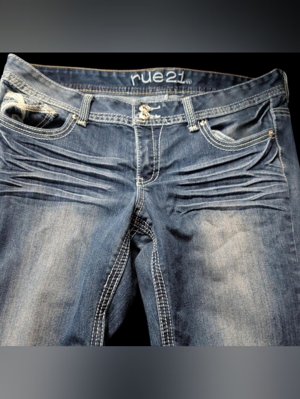 rue21 Women's Blue Washed Stretch Jean Shorts Size 13/14